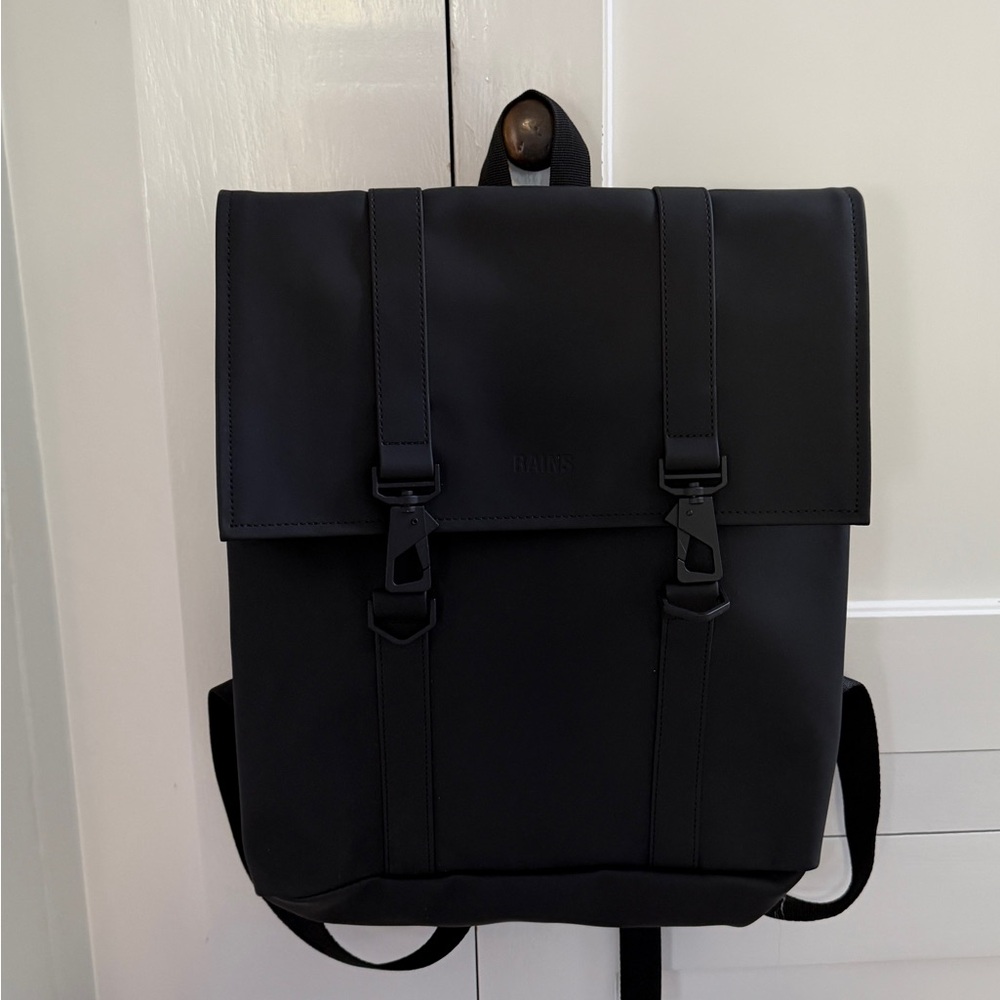 Rains Black Modern Backpack